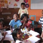 A teacher works with the students after school, helping with homework and providing tutoring and English lessons. Music and art are also offered.